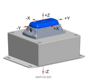 Data logger vibration MSR165 in housing B52, axis labelling