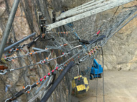 The wireless MSR40 measuring system was used at Pfeifer Isofer AG for tests on the ISOSTOP 5000 Ev protection system. The picture shows a 16 t concrete test specimen falling into the protective shoring during the tests. (Image source: Pfeifer Isofer AG) The wireless MSR40 measuring system was used at Pfeifer Isofer AG for tests on the ISOSTOP 5000 Ev protection system. The picture shows a 16 t concrete test specimen falling into the protective shoring during the tests. (Image source: Pfeifer Isofer AG)