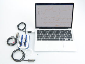 With a USB FlexConnector hub, 4, 8 or 16 FlexSensors can be connected directly to a notebook.