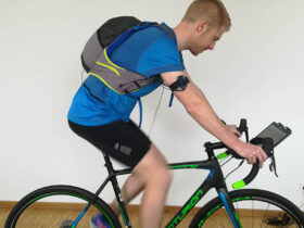 test subject on bicyle datalogger humidity