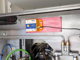 Shock data logger on the machine being transported.